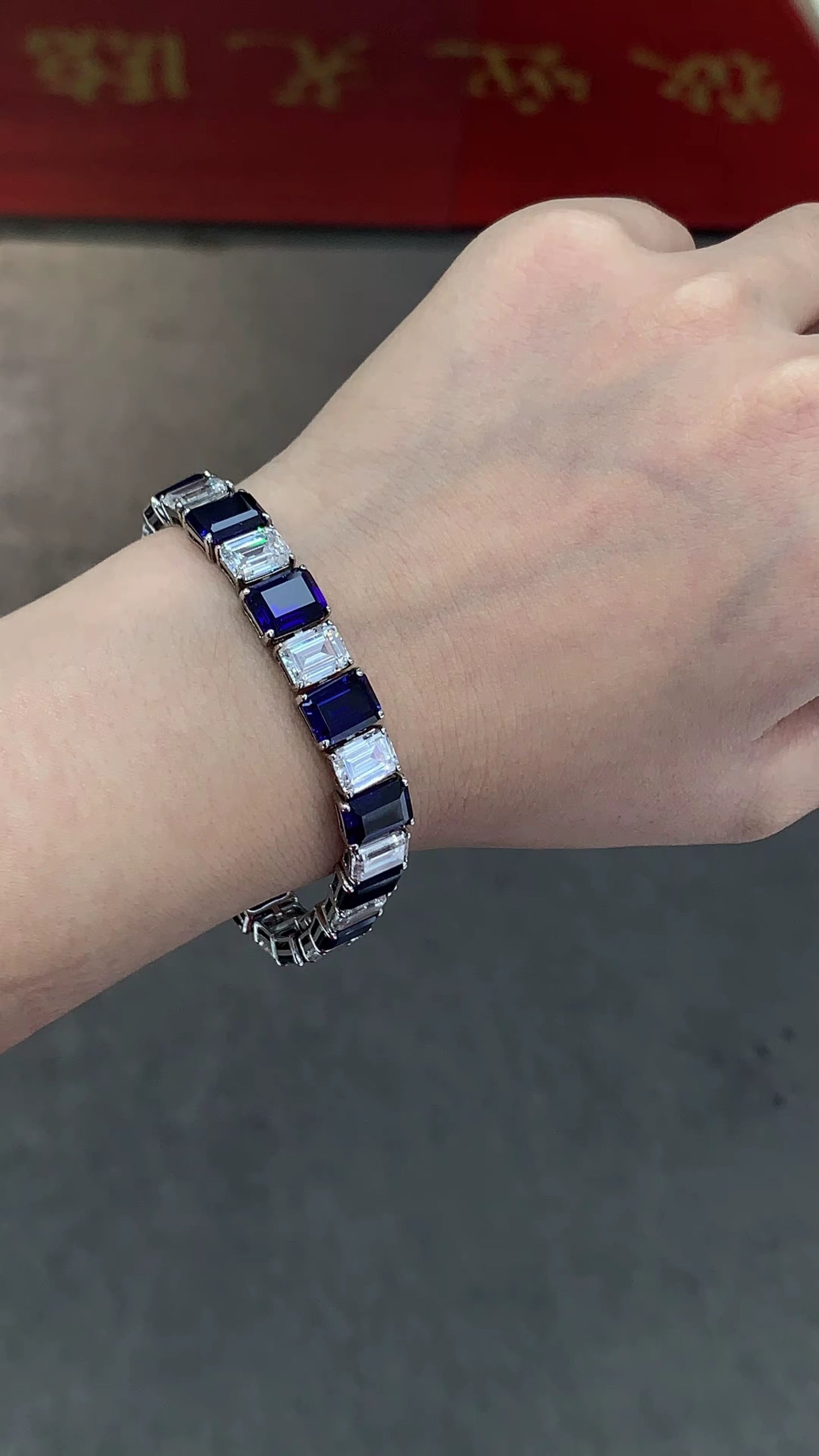3ct each stone Real Sapphire Bracelet