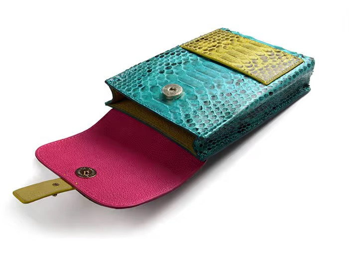 Multicolor Snake Leather Purse for Women – Handmade in Italy | Noiyan