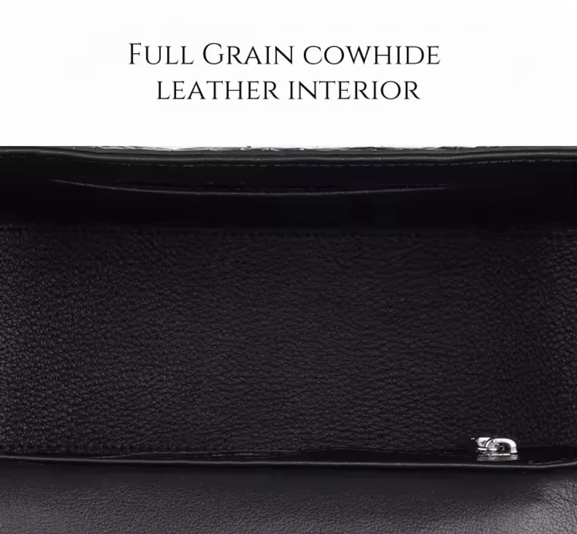 Crocodile Leather Bag for Women in 4 Colors | Handmade in Italy – L21×H16.5×W10cm