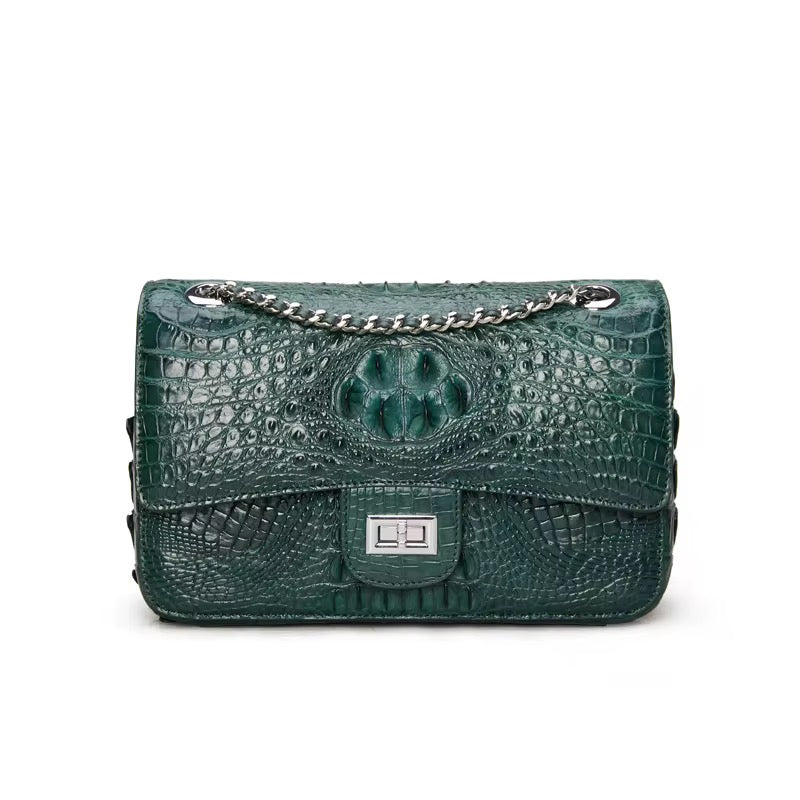 Crocodile Leather Crossbody Chain Bag – Handmade in Italy | Noiyan
