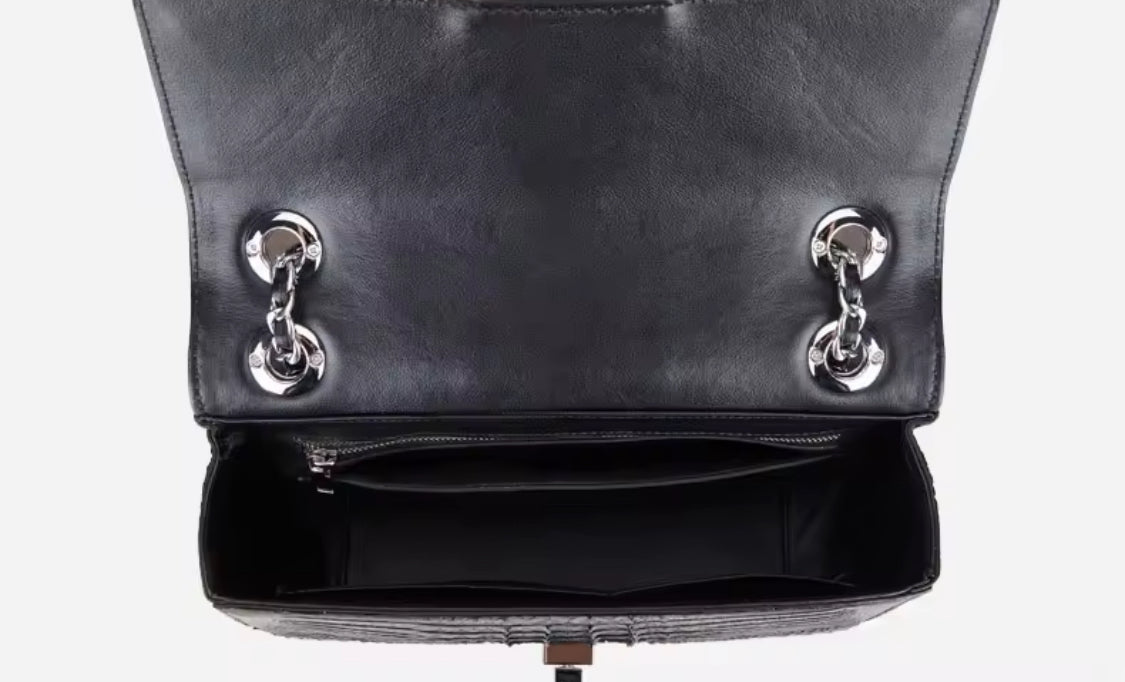 Crocodile Leather Crossbody Chain Bag – Handmade in Italy | Noiyan