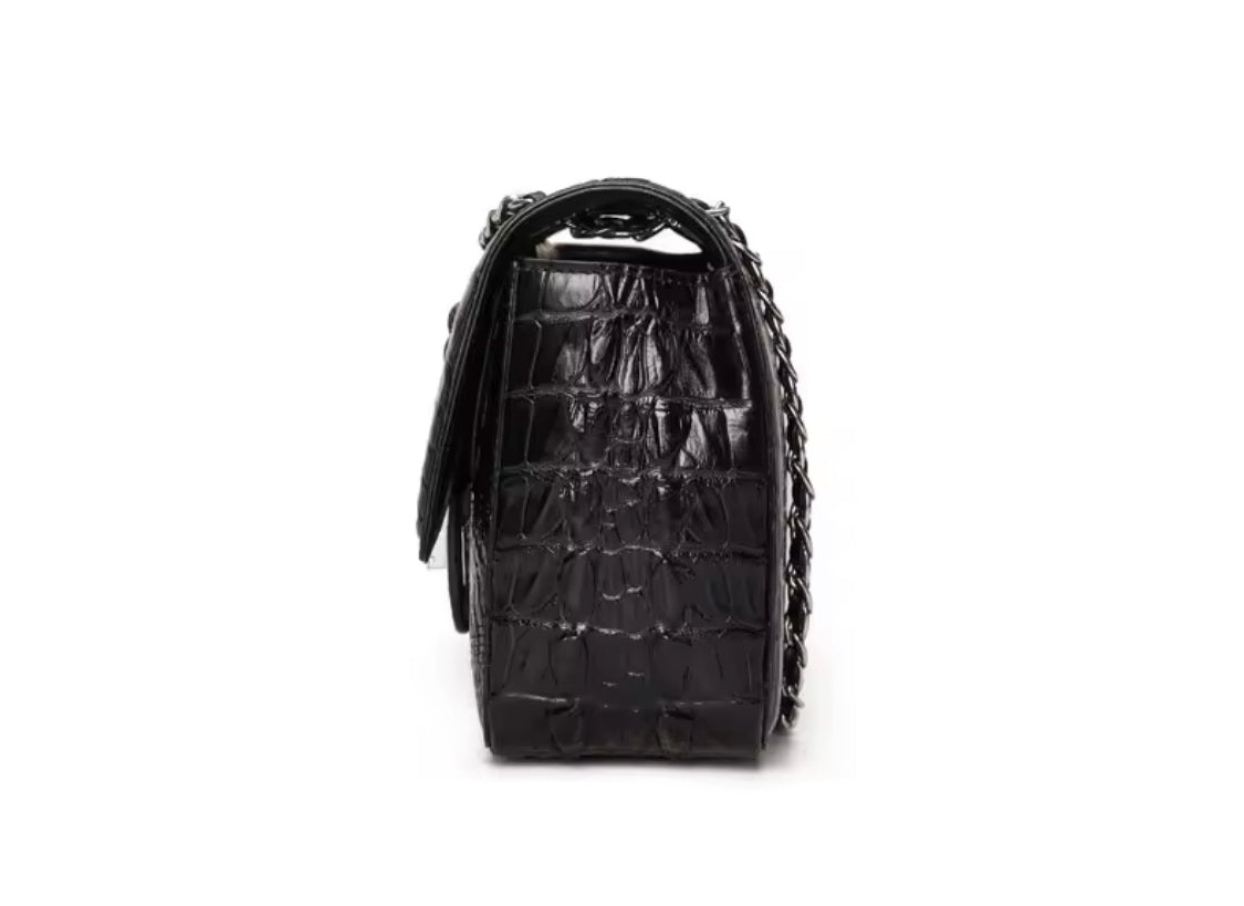Crocodile Leather Crossbody Chain Bag – Handmade in Italy | Noiyan