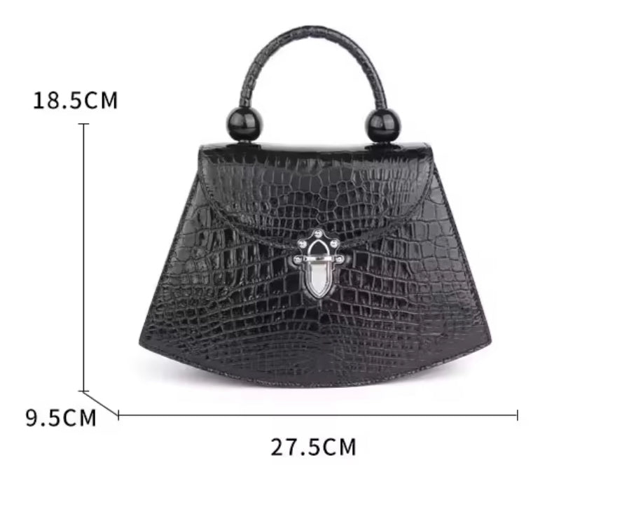 Black Crocodile Leather Belly Bag – Handmade in Italy | Noiyan