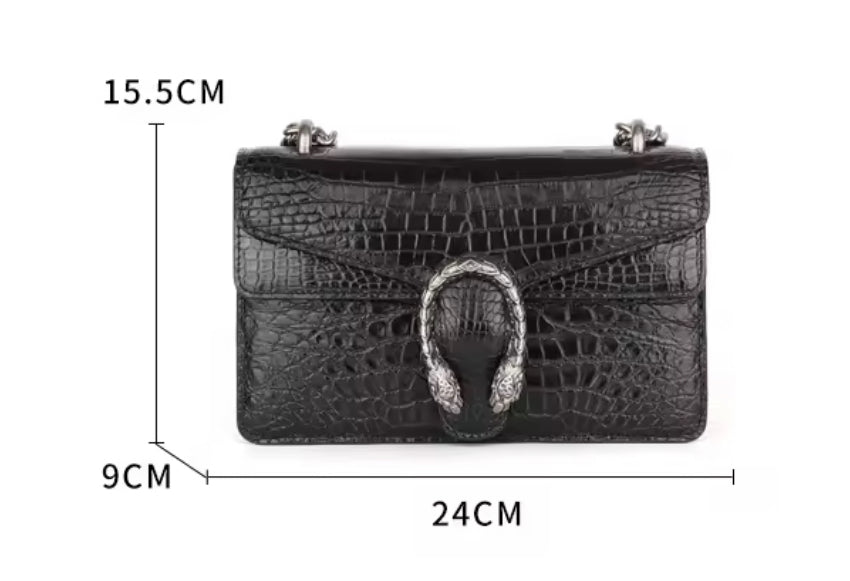 Black Crocodile Leather Belly Purse – Handmade in Italy | Noiyan