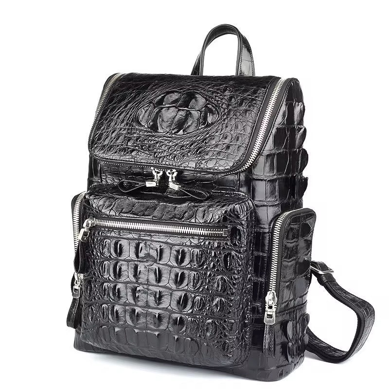 Crocodile Leather Travel Bag Black & Brown – Handmade in Italy | Noiyan