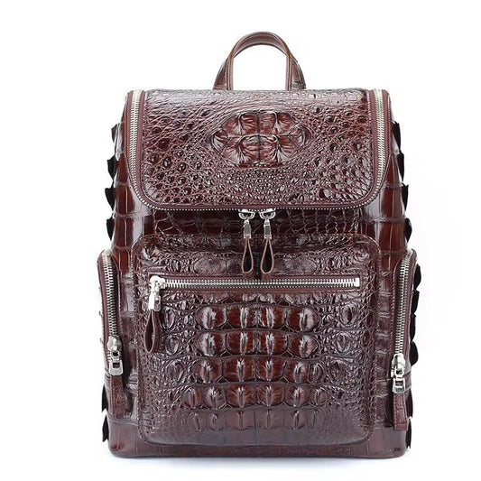 Crocodile Leather Travel Bag Black & Brown – Handmade in Italy | Noiyan