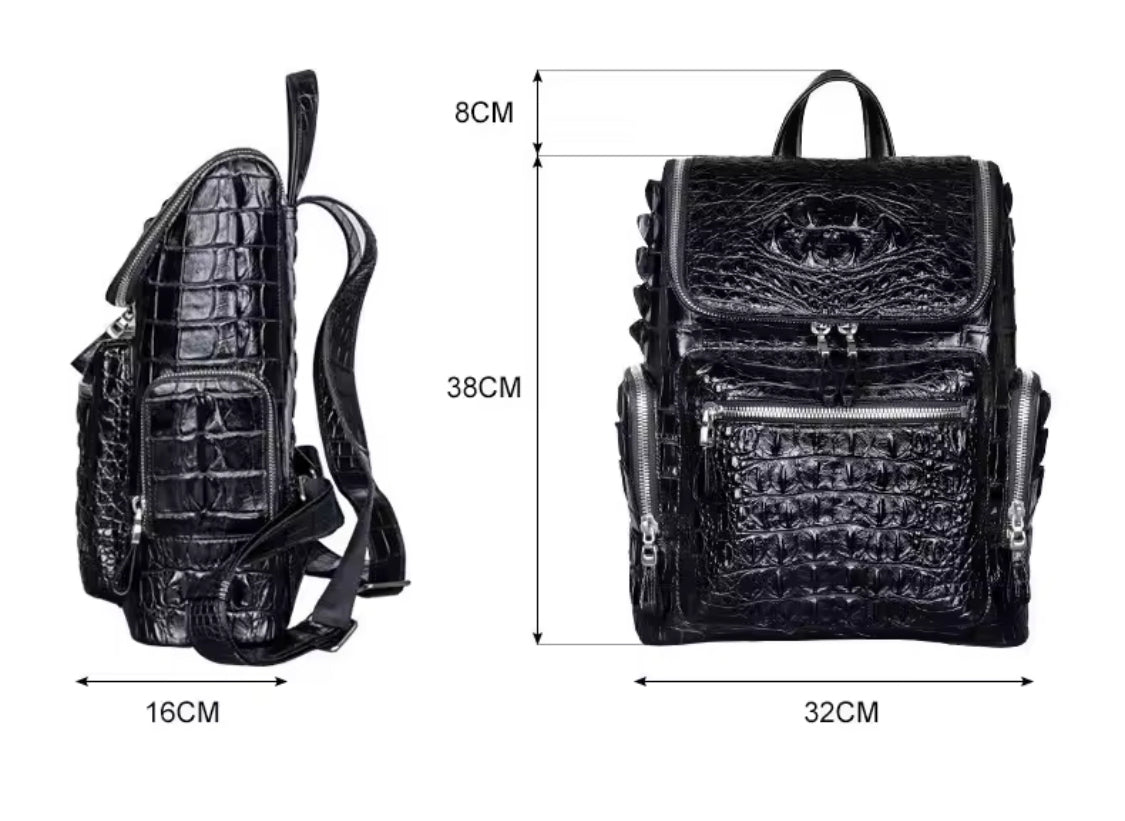 Crocodile Leather Travel Bag Black & Brown – Handmade in Italy | Noiyan