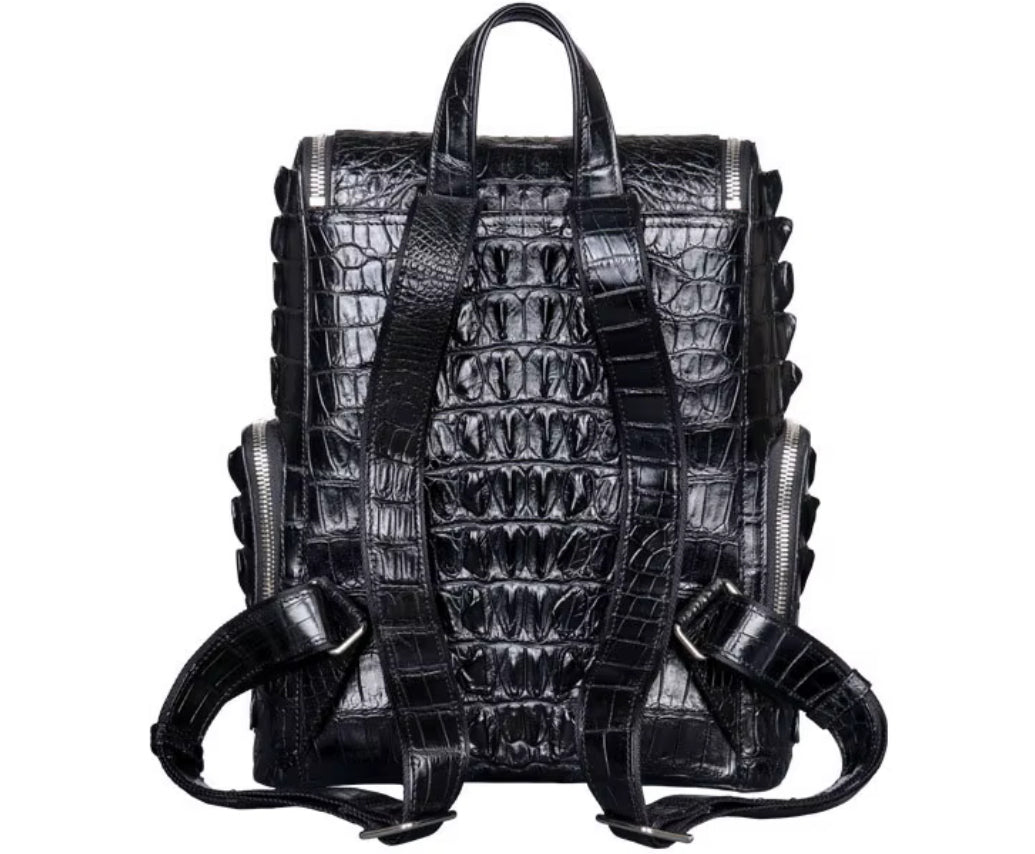 Crocodile Leather Travel Bag Black & Brown – Handmade in Italy | Noiyan