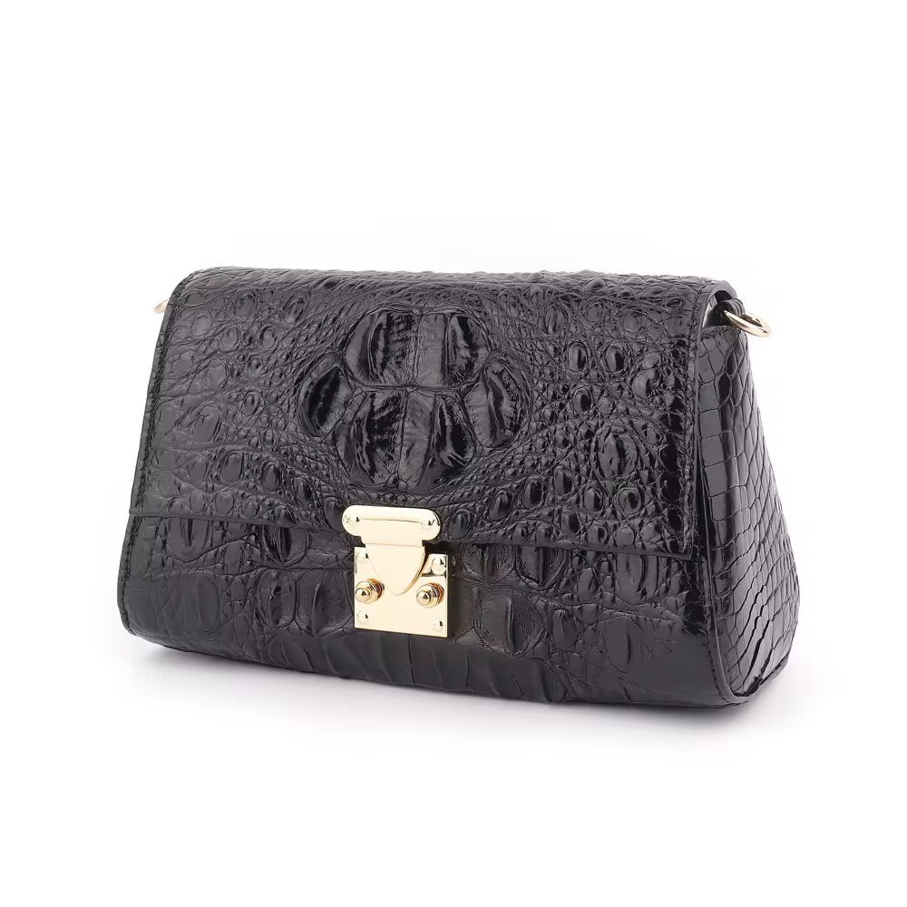 Black Crocodile Leather Purse for Women – Handmade in Italy | Noiyan