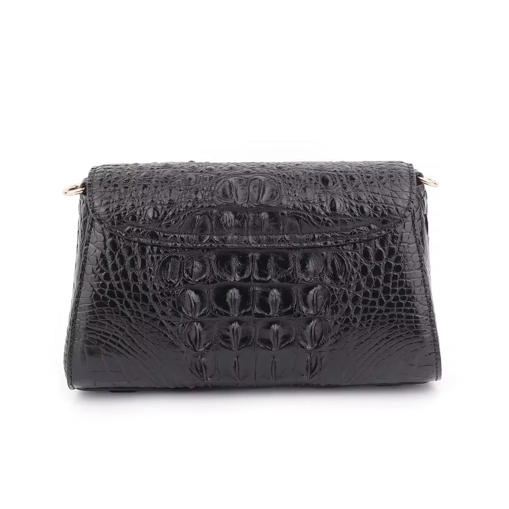 Black Crocodile Leather Purse for Women – Handmade in Italy | Noiyan