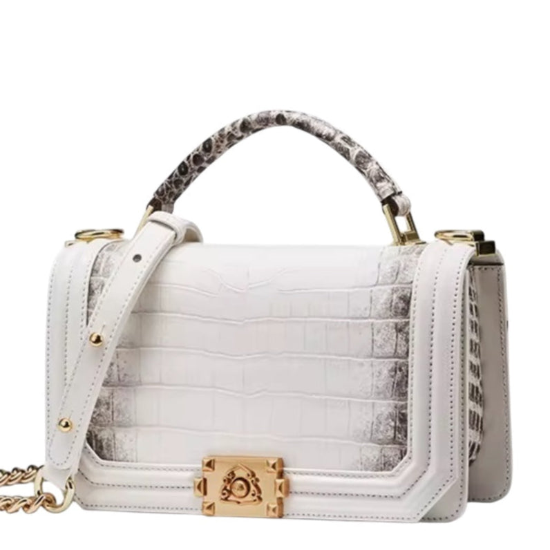 Vintage Crocodile Leather Chain Bag | Handmade in Italy | Noiyan