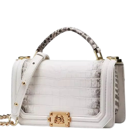 Vintage Crocodile Leather Chain Bag | Handmade in Italy | Noiyan