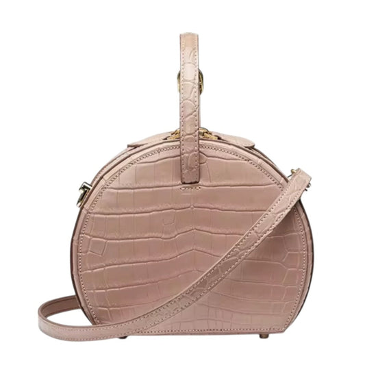 Round Crocodile Leather Crossbody Bag for Women | Handmade in Italy