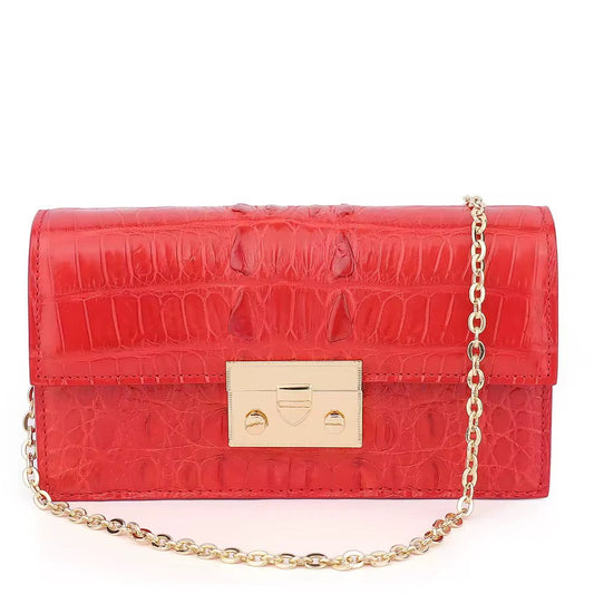 Red Crocodile Leather Purse – Handmade in Italy | Noiyan