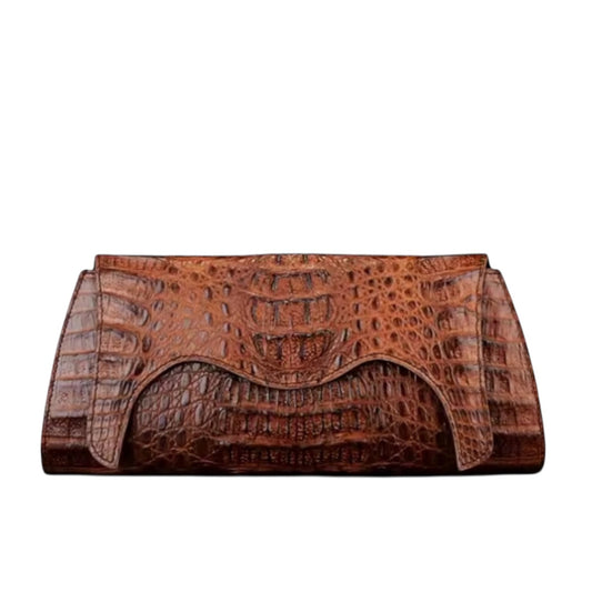 Brown Crocodile Leather Purse for Women – Handmade in Italy | Noiyan